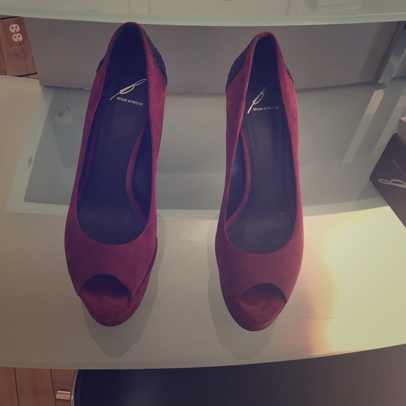 Brian Atwood Shoes | Poshmark Brian Atwood Suede Brown Almond Pumps Sz 10 40 Platform